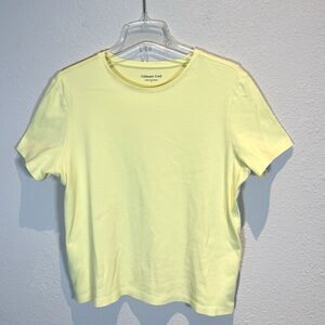 Coldwater‎ Creek Womens Short Sleeve T Shirt Supima Cotton Shirt Sz Large Yellow